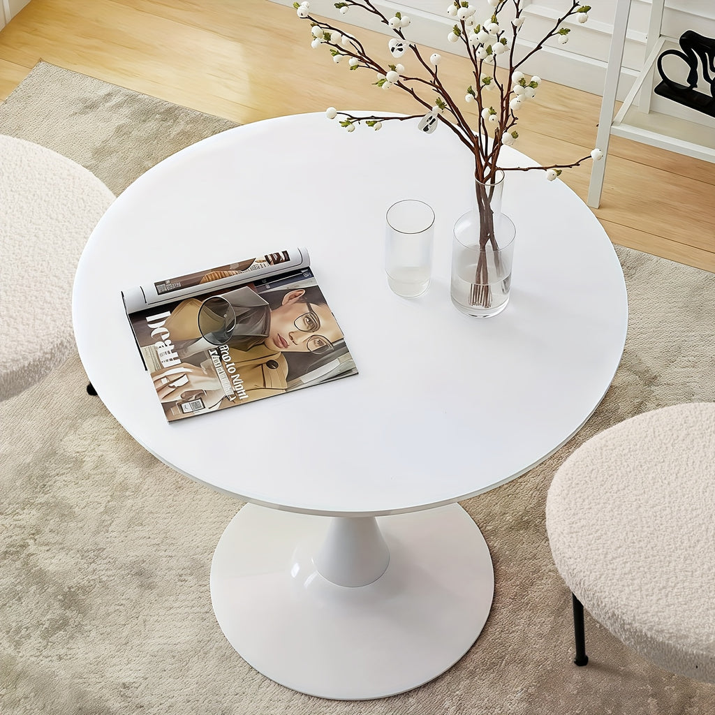 SoarFlash White Round Dining Table, 24\