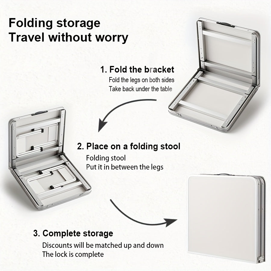 Home And Kitchen Supplies, Furniture for Gaming And Leisure Rooms, Indoor Folding Tables And Chairs, Folding Tables for Indoor And Outdoor Use, Portable Folding Square Plastic Dining Tables with Handles, Suitable for Picnics, Parties, Camping