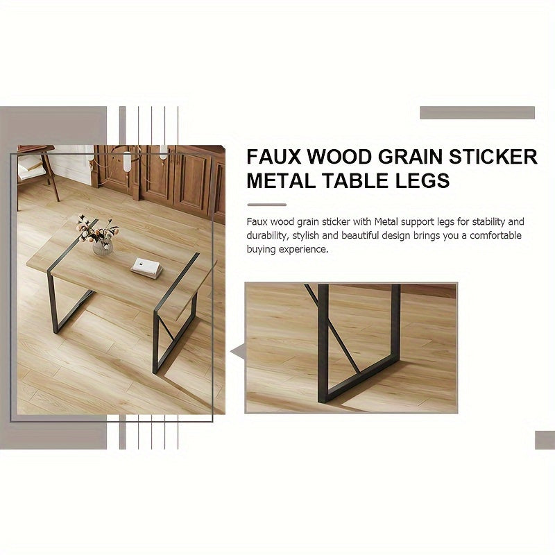 Dining Table Set, Kitchen Table And Chairs Set Of 4, Rustic Brown Table Top Breakfast Table Dining Side Chairs for Kitchen Dining Room, Modern Accent 4 Dining Chairs with Soft Linen Fabric Cushions. Furniture for Home