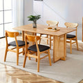 Table And Chair Set, 1 Table And 4 Or 6 Chairs, Mid-Century Modern Table & Chair Set, Kitchen Furniture Set With 4 Or 6 Chairs, Ancient Style Solid Wood Dining Table, Imitation Rattan Table Legs, Farmhouse Style