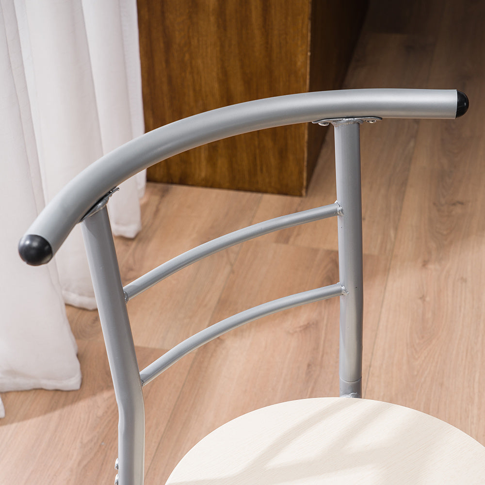 3-piece Dining Table Set, Small Dining Table and Chairs, Breakfast Table and Chair Set for Small Kitchen, Studio, Living Room, Bedroom, Oval Tabletop