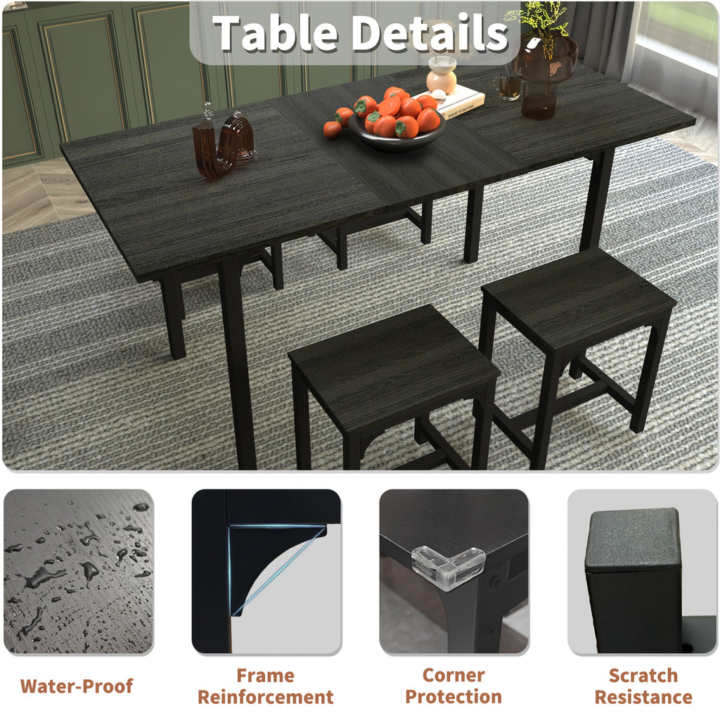 5pcs Dining Table Set with 4 Chairs, 63\