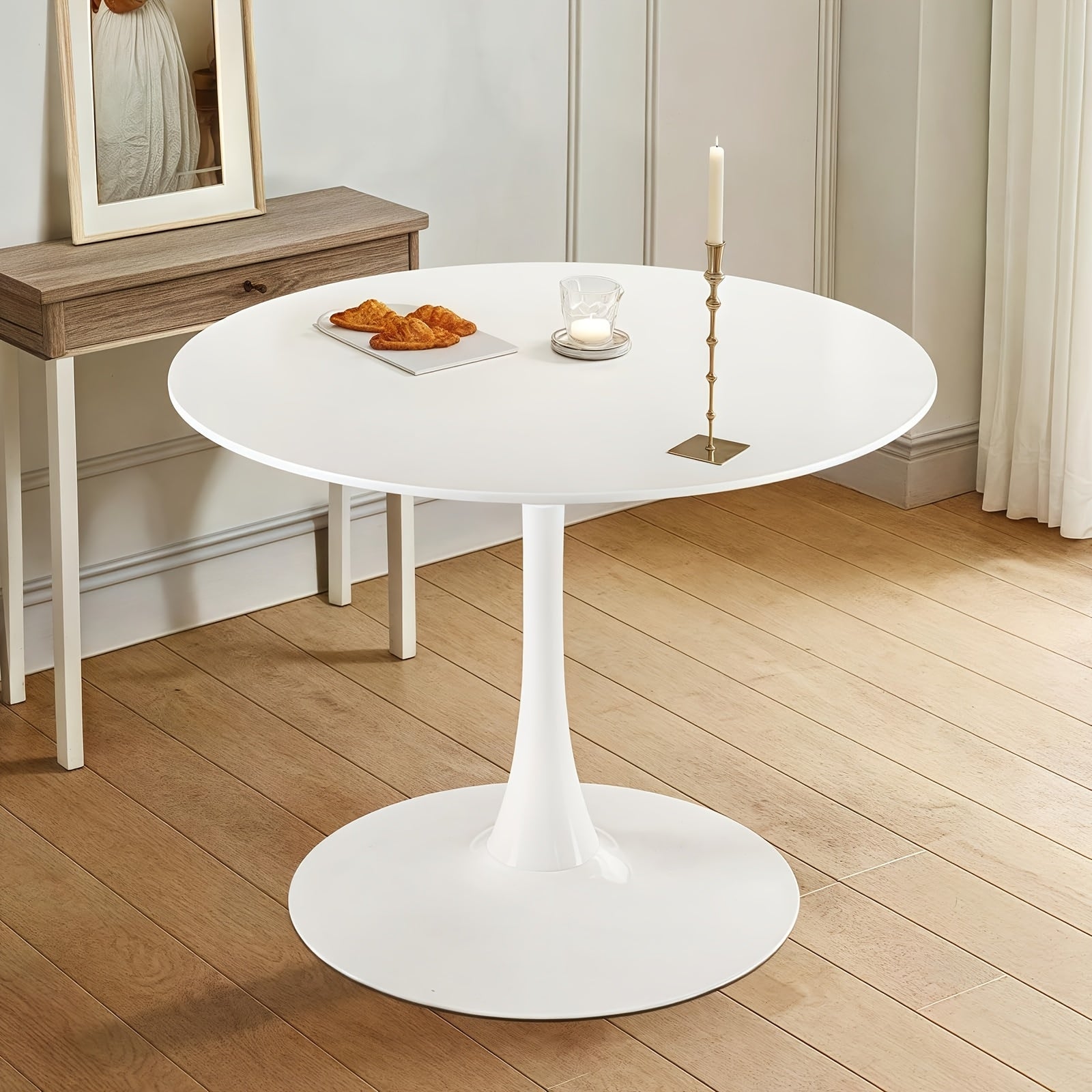 SoarFlash White Round Dining Table, 24\