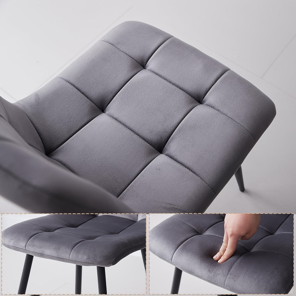 5pcs Round Dining Table Set for 4 - Mid-Century Modern Brown Dinner Table with 4 Chairs, Coffee Table & Chairs with Metal Legs Soft Cushion for Kitchen Dining Room, Apartment