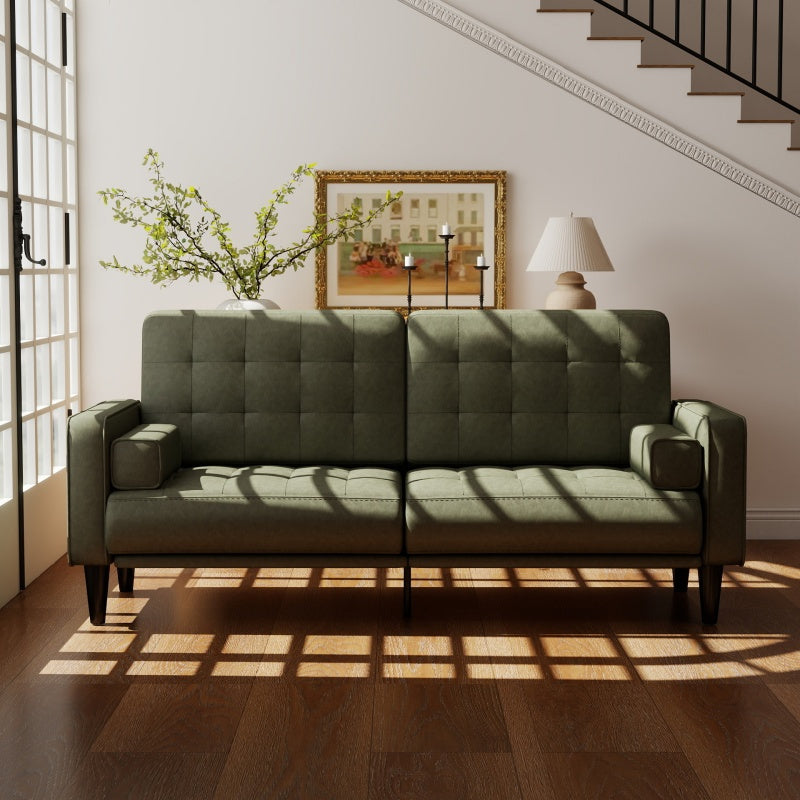 Medieval Modern Sofa Couch - Olive Green, Sturdy Metal Legs, Easy Assembly Living Room Furniture, Modern Loveseat for Apartment, Housewarming Gift - Durable & Easy-Clean Design, Sofa for Living Room, Checkered Pattern Detail