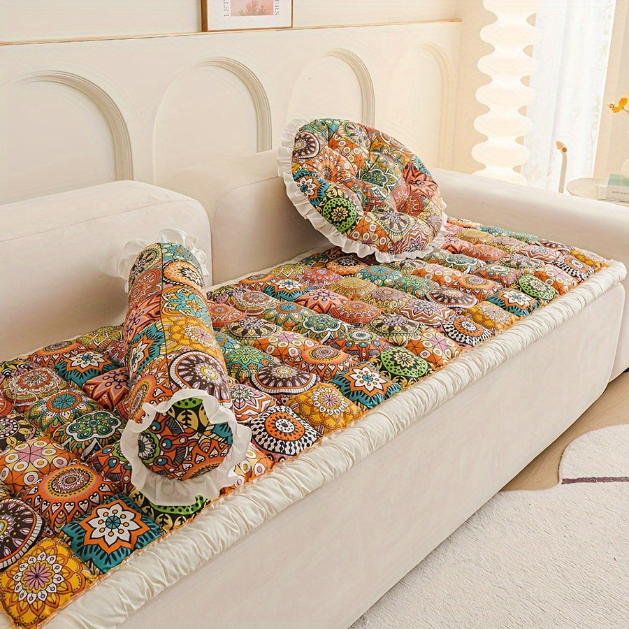 1pc Cotton Sofa Cover, Washable Dog Anti-Slip Sofa Cover, Suitable for Pets' 3pcs Cushion Sofa Cover, Pet Sofa Cover for Sofa, Bohemian Sofa Cover, Large Dogs