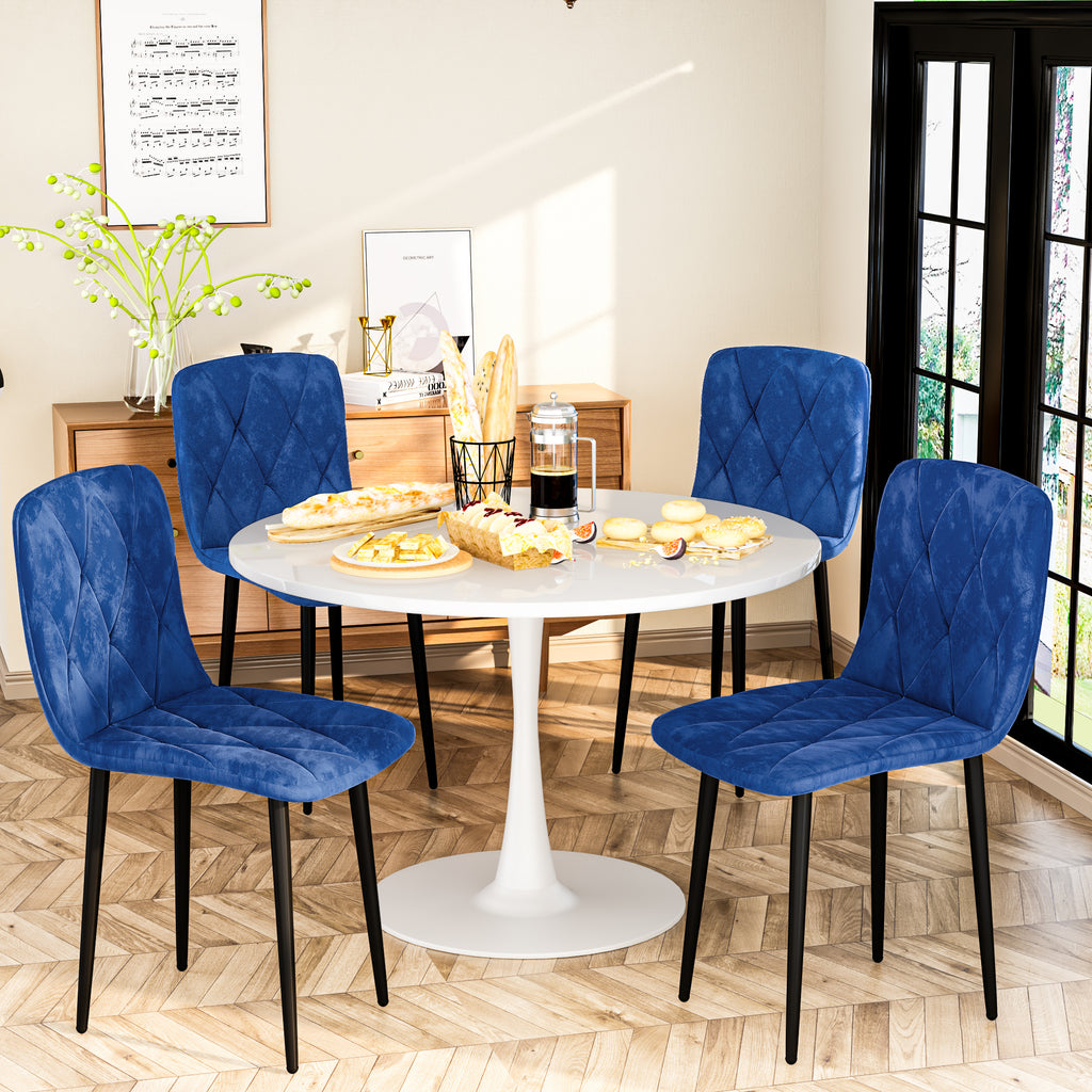 Round Dining Table Set for 4, 39 Inch Circle Dining Room Table with 4 Upholstered Chairs for 4 People, Mid Century Modern Round Kitchen Table and Chairs Set of 4 for Home Kitchen Dining Room Leisure Area (Brown Table + 4 Chairs)