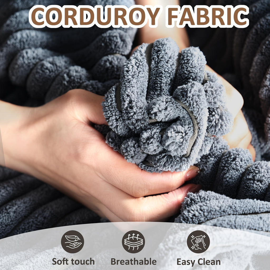 Modular Sectional Sofa, Comfy Cloud Couch Sectional Sofa, Corduroy Sofa Sleeper Deep Seat Sofa With Throw Pillows For Living Room