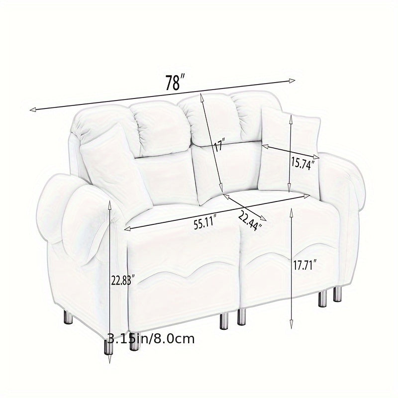 78-inch Modern-style Two-seater Sofa Made Of Flannel Fabric, Which Is Soft And Comfortable, Suitable for Both The Living Room And The Bedroom.