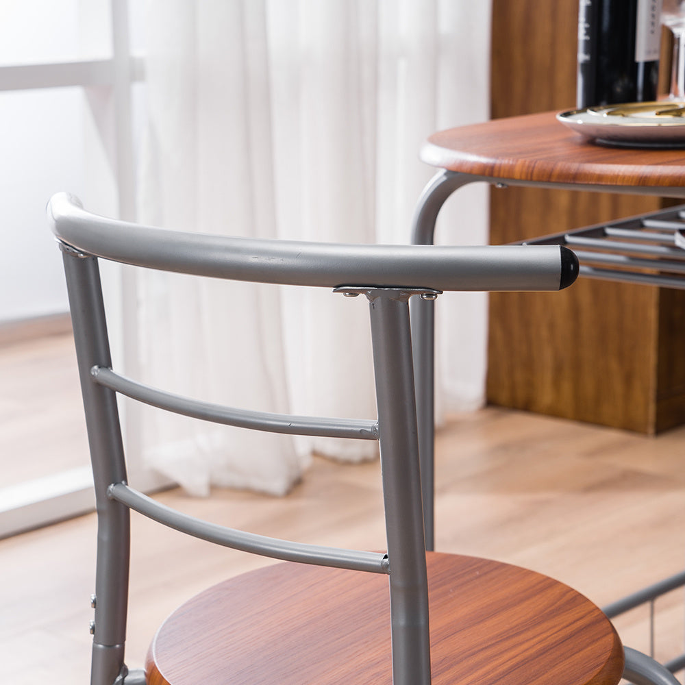 3-piece Dining Table Set, Small Dining Table and Chairs, Breakfast Table and Chair Set for Small Kitchen, Studio, Living Room, Bedroom, Oval Tabletop