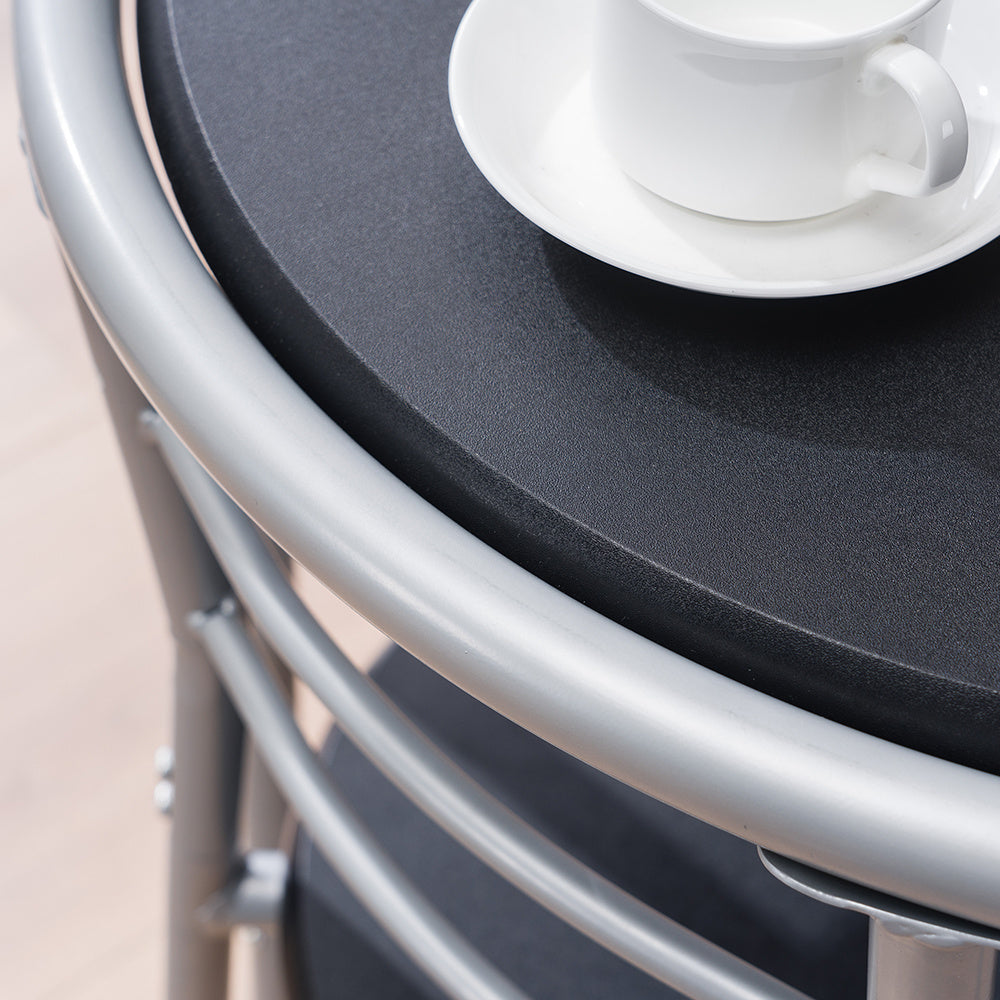 3-piece Dining Table Set, Small Dining Table and Chairs, Breakfast Table and Chair Set for Small Kitchen, Studio, Living Room, Bedroom, Oval Tabletop