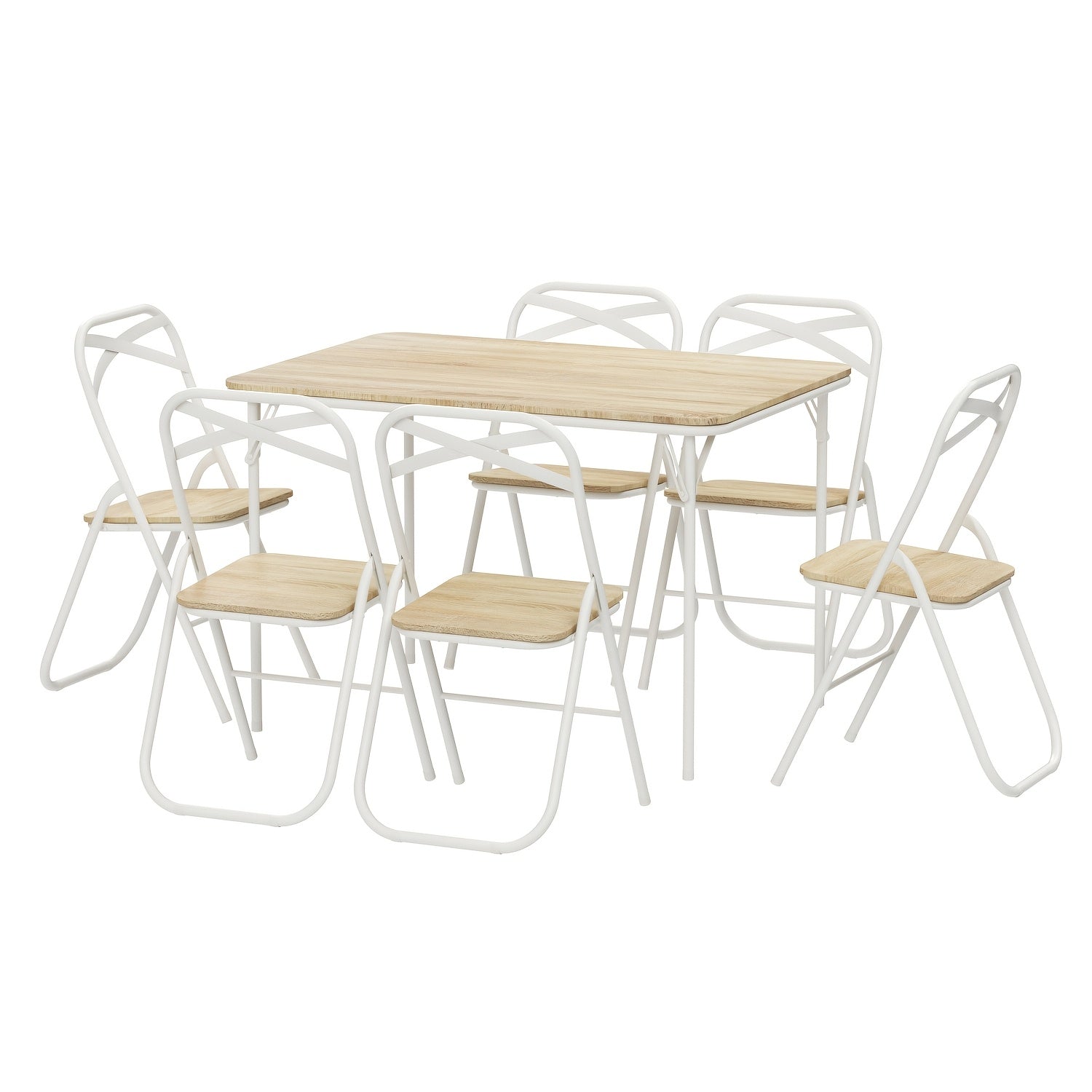 5\u002F7pcs FurnitureR Portable Folding Table and Chair Set, Modern Lightweight Design, Easy Assembly, Uncharged, with 42.9\