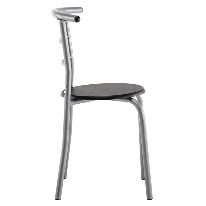 Classic Style 2-Chair Metal Dining Set, Black PVC Table and Chairs, No Wood, Electricity-Free, for Breakfast and Meals