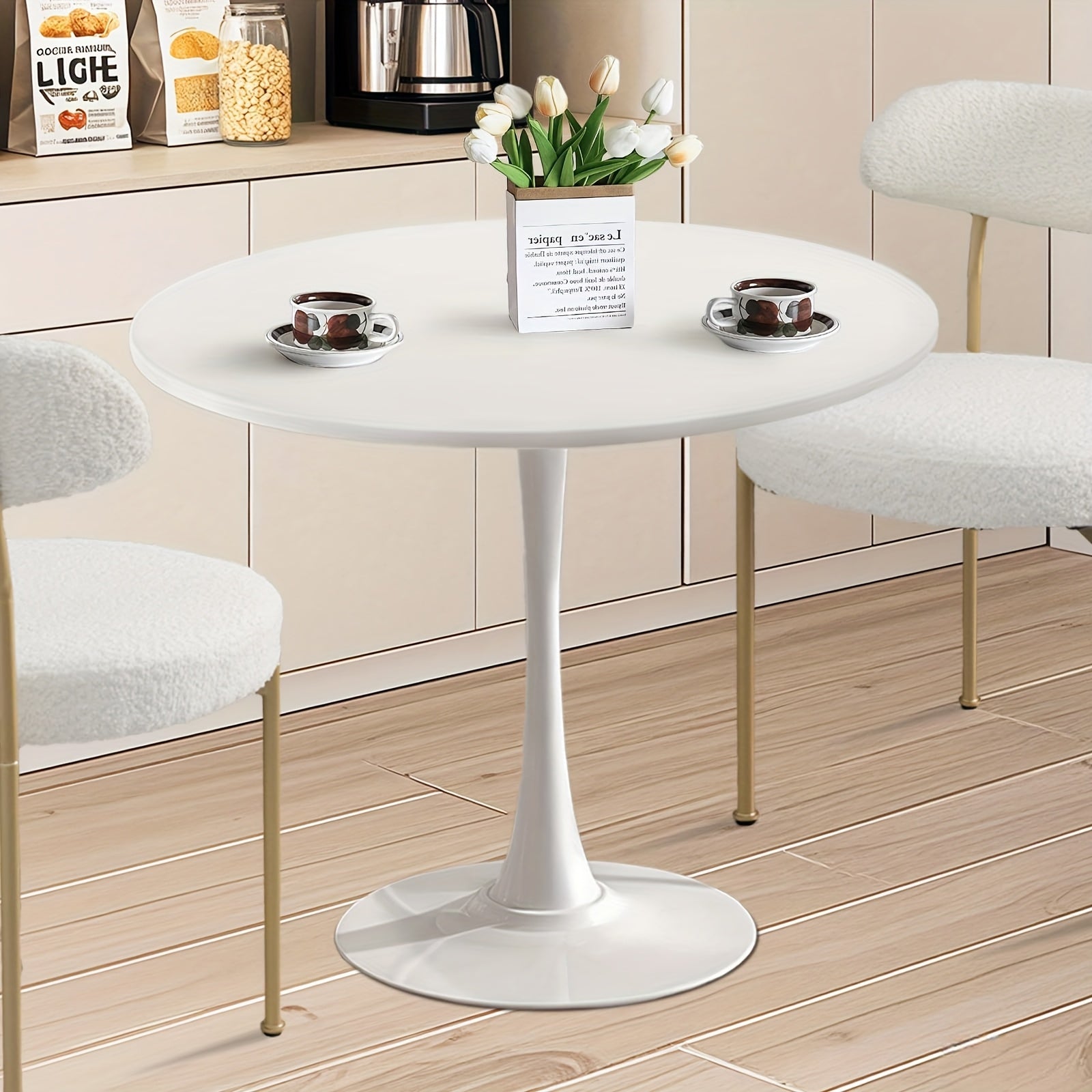 SoarFlash White Round Dining Table, 24\