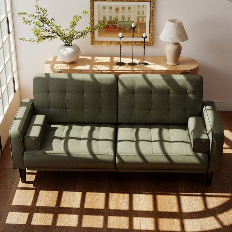 Medieval Modern Sofa Couch - Olive Green, Sturdy Metal Legs, Easy Assembly Living Room Furniture, Modern Loveseat for Apartment, Housewarming Gift - Durable & Easy-Clean Design, Sofa for Living Room, Checkered Pattern Detail