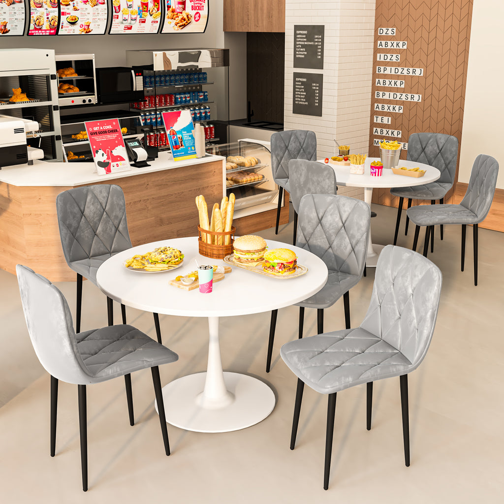 Round Dining Table Set for 4, 39 Inch Circle Dining Room Table with 4 Upholstered Chairs for 4 People, Mid Century Modern Round Kitchen Table and Chairs Set of 4 for Home Kitchen Dining Room Leisure Area (Brown Table + 4 Chairs)