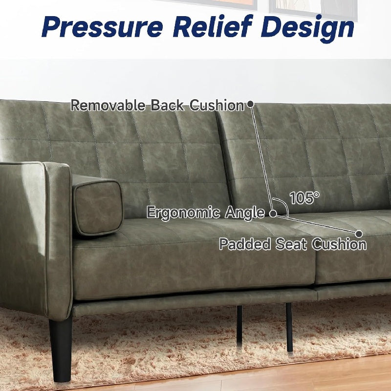 Medieval Modern Sofa Couch - Olive Green, Sturdy Metal Legs, Easy Assembly Living Room Furniture, Modern Loveseat for Apartment, Housewarming Gift - Durable & Easy-Clean Design, Sofa for Living Room, Checkered Pattern Detail