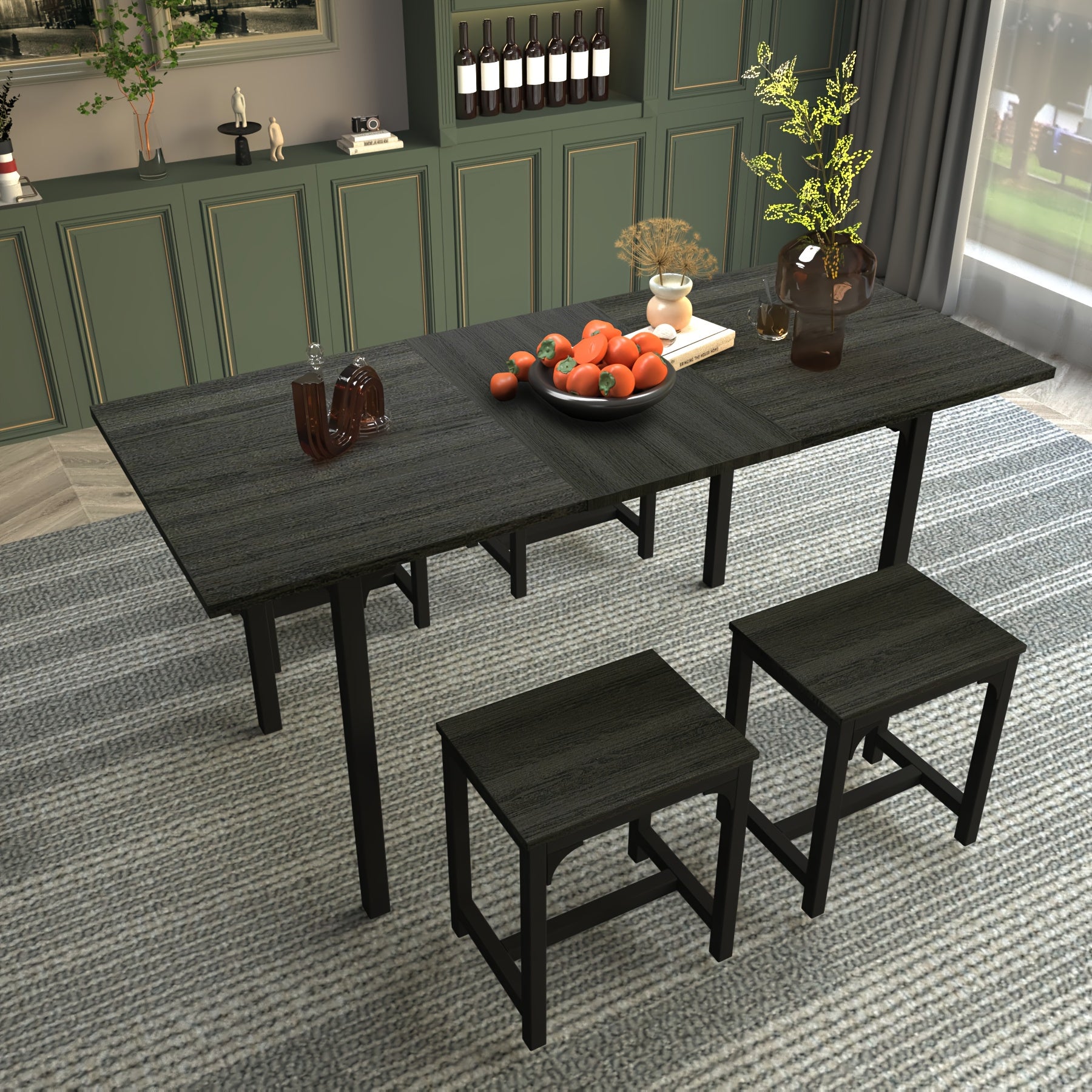 5pcs Dining Table Set with 4 Chairs, 63\