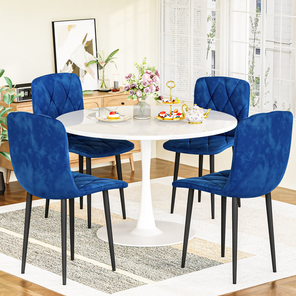 Round Dining Table Set for 4, 39 Inch Circle Dining Room Table with 4 Upholstered Chairs for 4 People, Mid Century Modern Round Kitchen Table and Chairs Set of 4 for Home Kitchen Dining Room Leisure Area (Brown Table + 4 Chairs)