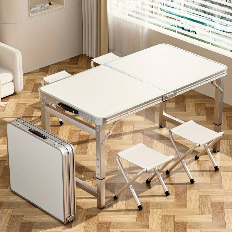 Home And Kitchen Supplies, Furniture for Gaming And Leisure Rooms, Indoor Folding Tables And Chairs, Folding Tables for Indoor And Outdoor Use, Portable Folding Square Plastic Dining Tables with Handles, Suitable for Picnics, Parties, Camping