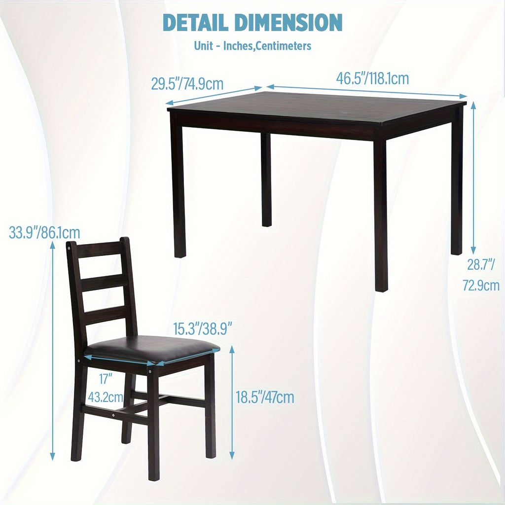 Dining Table Set For 4, Rectangular Wooden Kitchen Table Set Person For Dining Room, Office