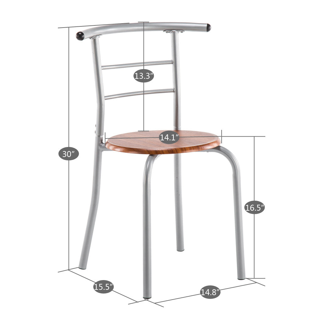 3-piece Dining Table Set, Small Dining Table and Chairs, Breakfast Table and Chair Set for Small Kitchen, Studio, Living Room, Bedroom, Oval Tabletop