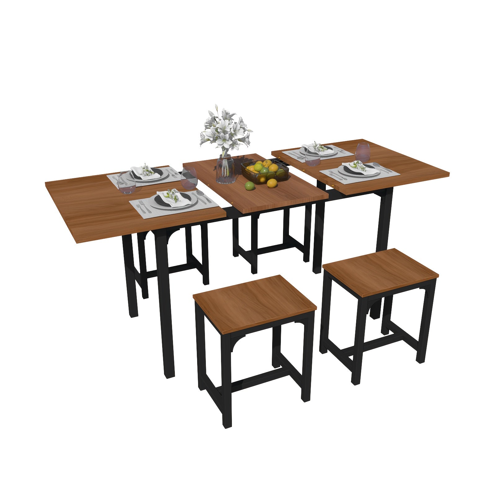 5pcs Dining Table Set with 4 Chairs, 63\
