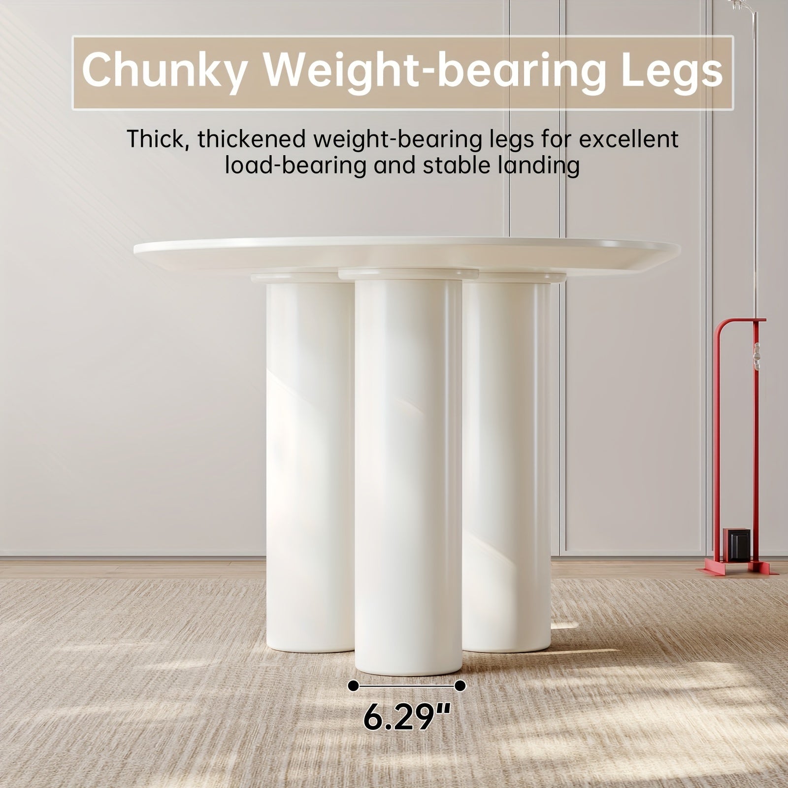 Dining Table And Chair Combination, Circular Kitchen Dining Table With Chairs, Kitchen, Living Room, Bar, Dining Table For 2-4 People, Space Saving, White