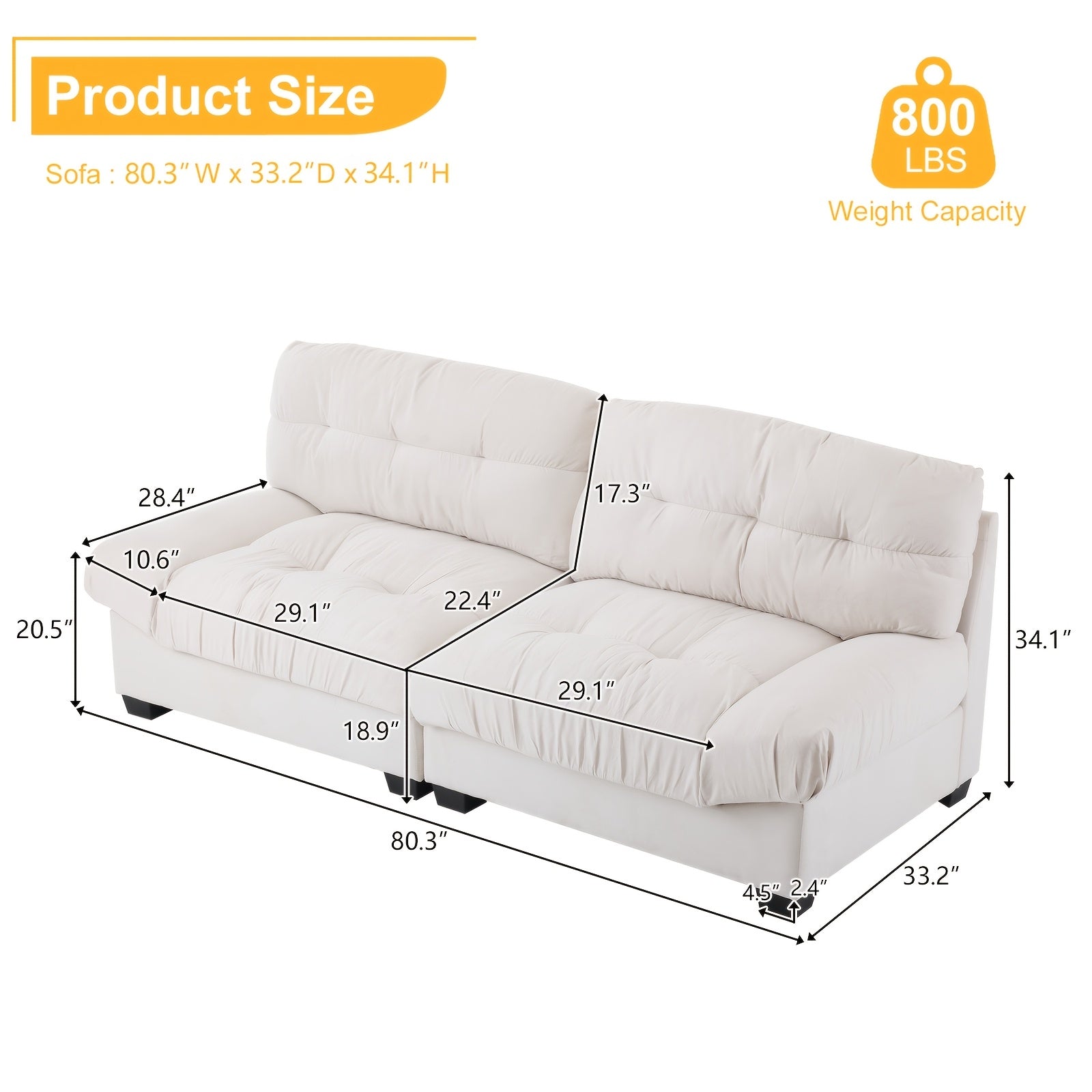 Cloud Sofa Bonnlo 80\