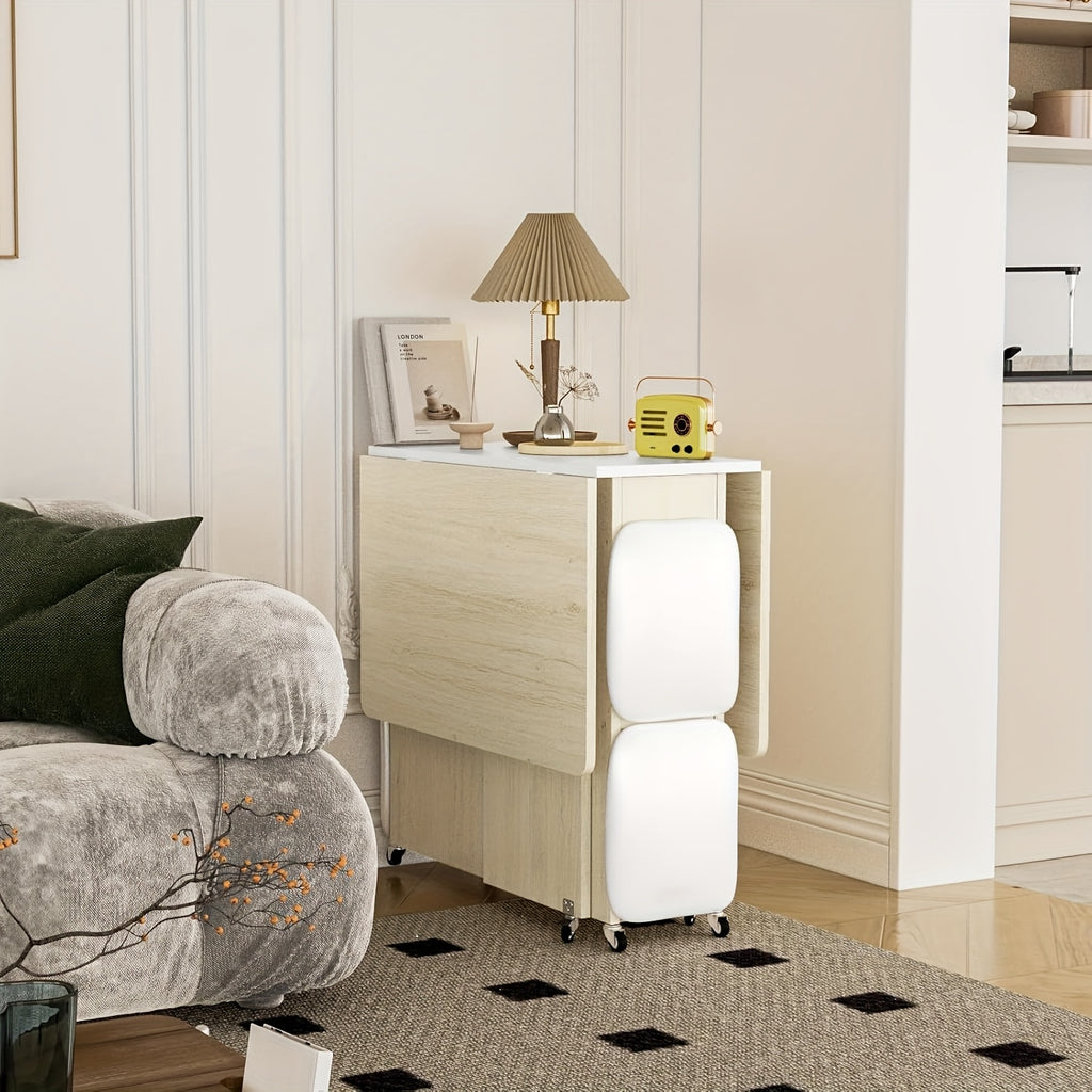 Dining Room Table And Chairs Set For 4, Modern 5pcs Dining Table Set With 2-Tier Storage Cabinet Foldable Dining Table & 4 Faux Leather Square Chairs, Space-Saving Kitchen Dining Table Set For Kitchen, Dining Room