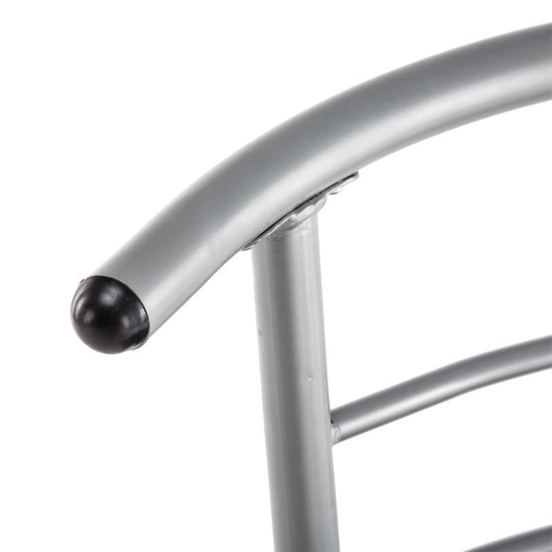 Classic Style 2-Chair Metal Dining Set, Black PVC Table and Chairs, No Wood, Electricity-Free, for Breakfast and Meals